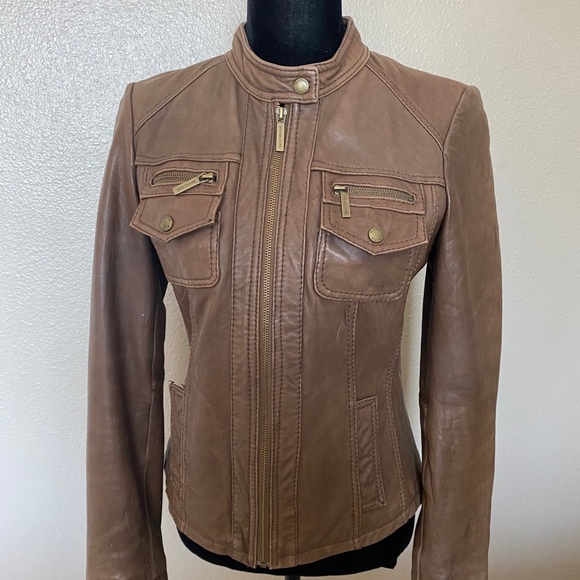 MICHAEL Michael Kors smooth lamb skin jacket - Picture 1 of 11